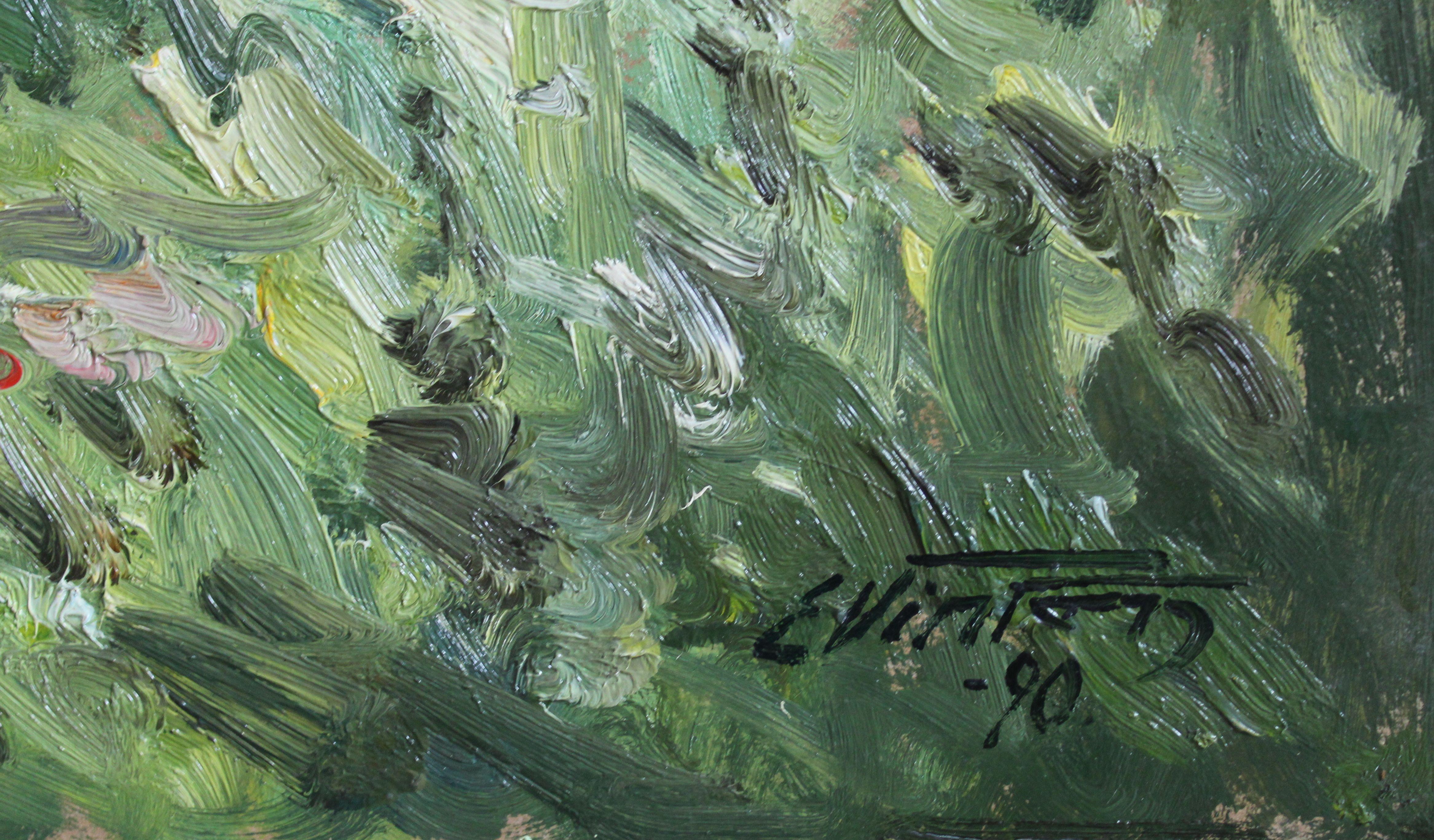 Frühjahre Birken. 1990. Kartenkarton, Öl, 70x95 cm (Impressionismus), Painting, von Edgars Vinters