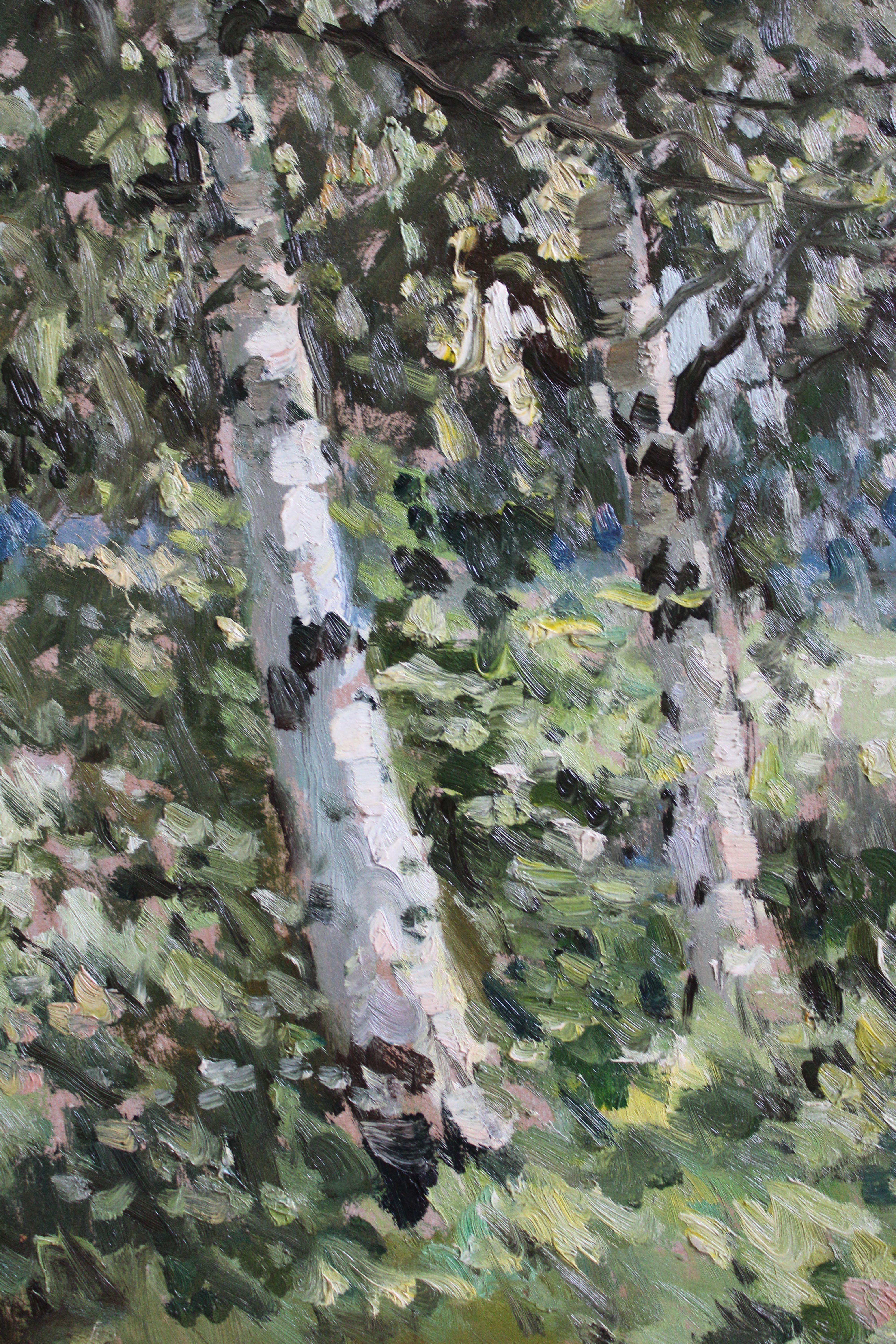 Spring birches. 1990. Cardboard, oil, 70x95 cm

Edgars Vinters (1919-2014)
Edgars Vinters is working in oil, watercolor and monotype techniques. He paints landscapes in different seasons and flowers. In 1970 the significant place in his creativity