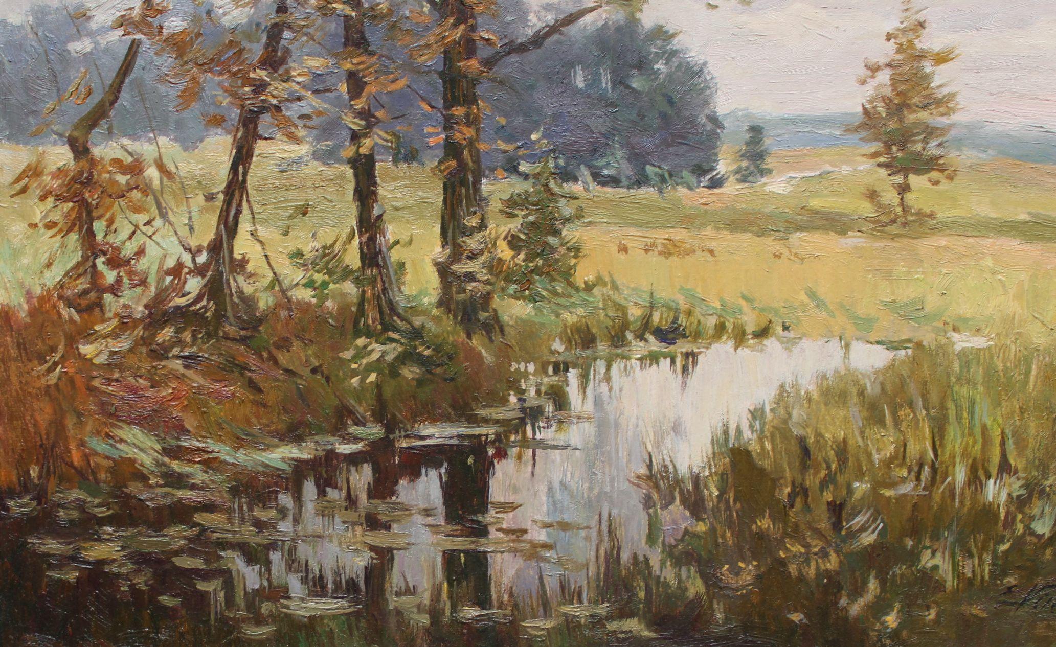 Strom, Karton/Öl, 37,5x49 cm im Angebot 1