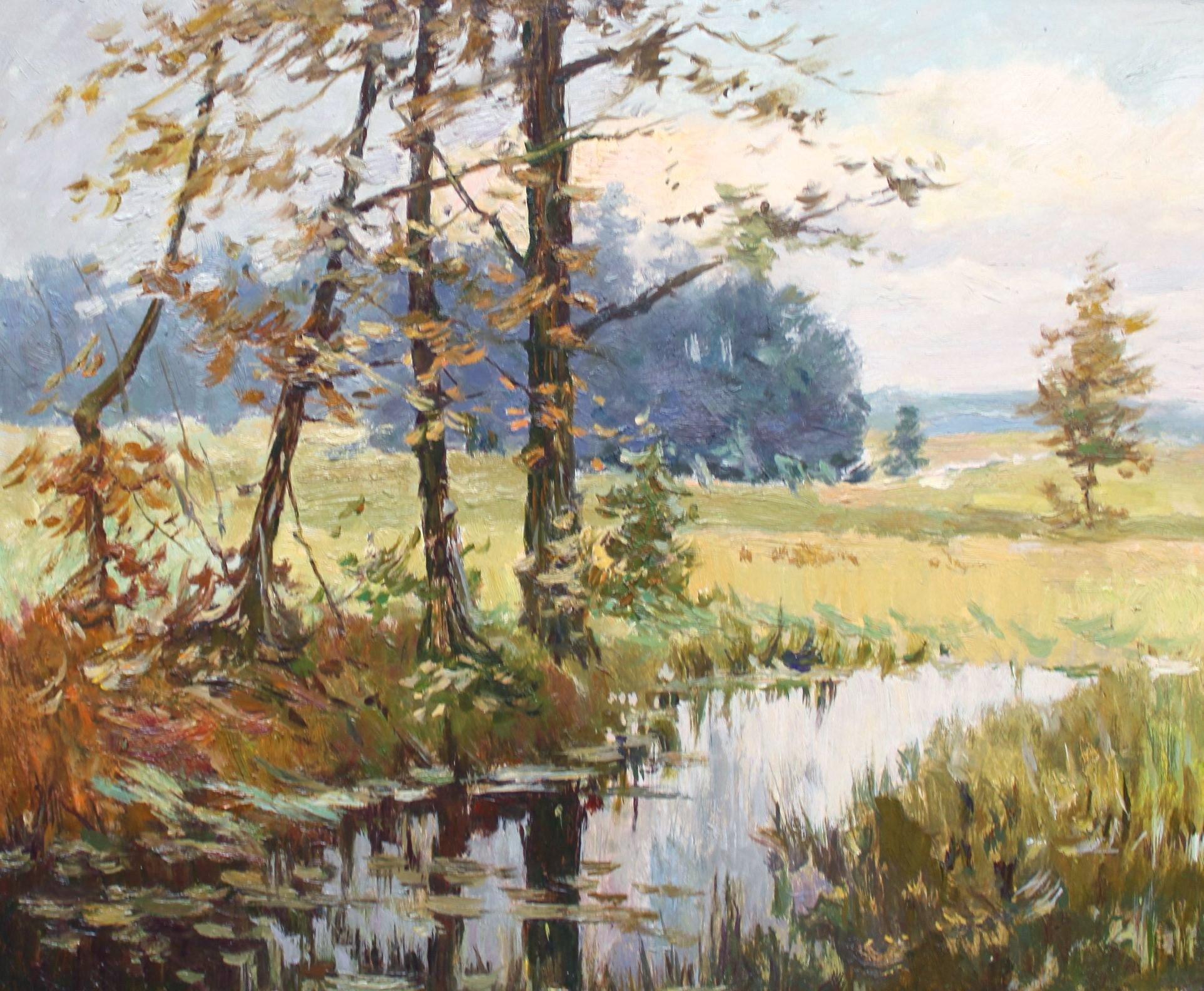 Strom, Karton/Öl, 37,5x49 cm im Angebot 2