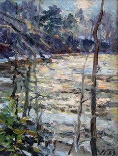Sun glare in warm water. 1983. Oil on cardboard, 31x24 cm