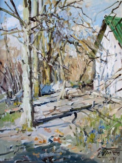 Allée ensoleillée  Cardboard/huile, 87 x 65,5 cm, 1971