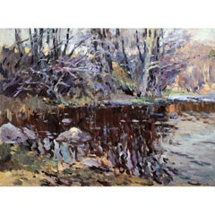 Jour d'atumn ensoleillé. 1978. Huile sur carton, 68 x93 cm