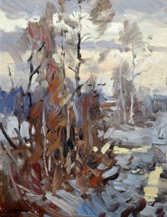 Un paesaggio soleggiato. Bilaterale. 1985. Olio su cartone, 46x60 cm