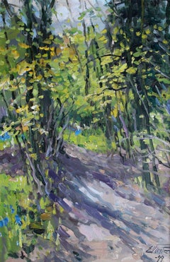 Sunny path, 1999, Karton, Öl, 66x43 cm