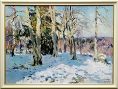 Sunny winter day. 1980, cardboard, oil, 68x93 cm