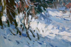 Sunny winter landscape. 1985, cardboard, oil, 45x58 cm