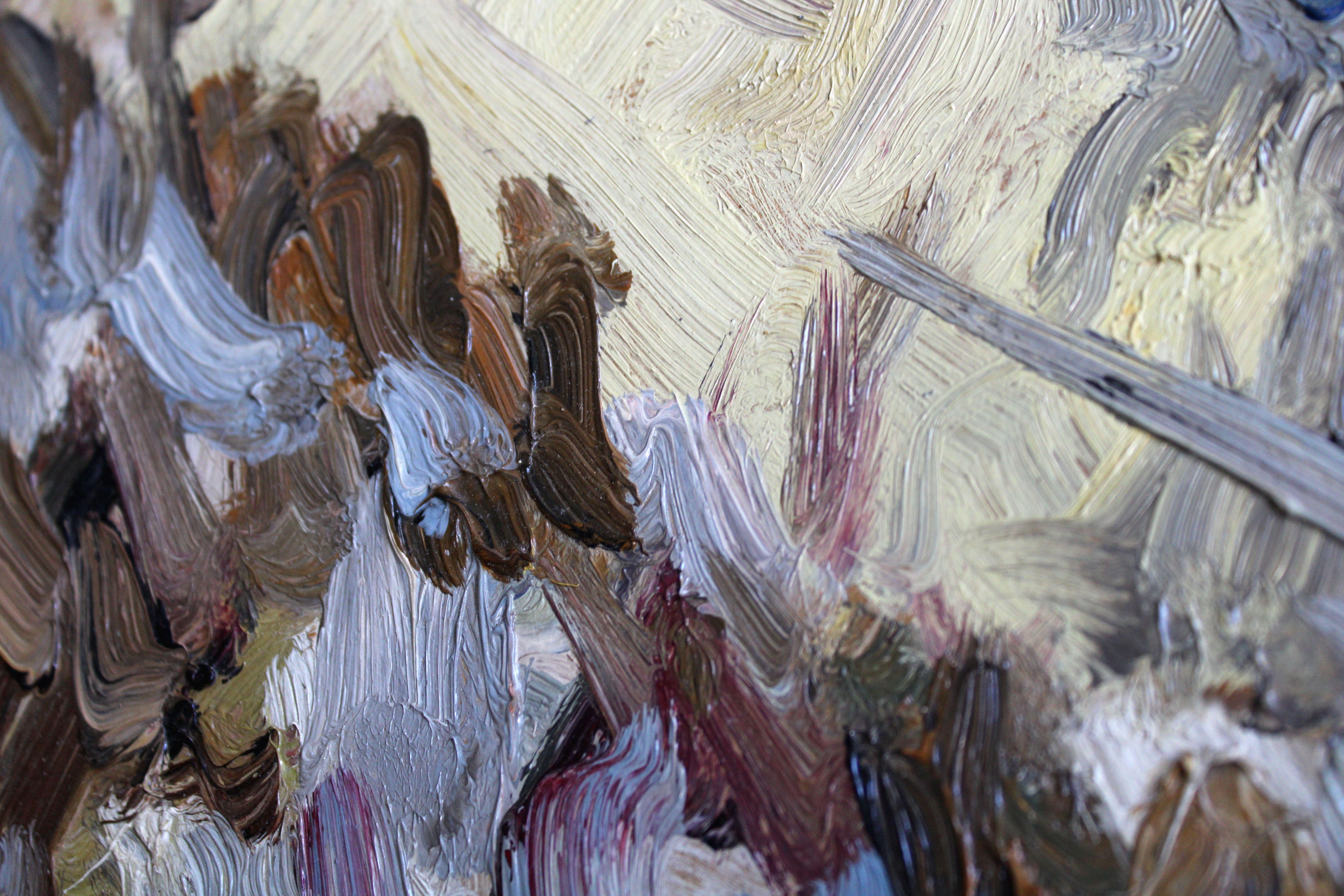 Winter. 1978, huile sur carton, 48x45 cm en vente 7