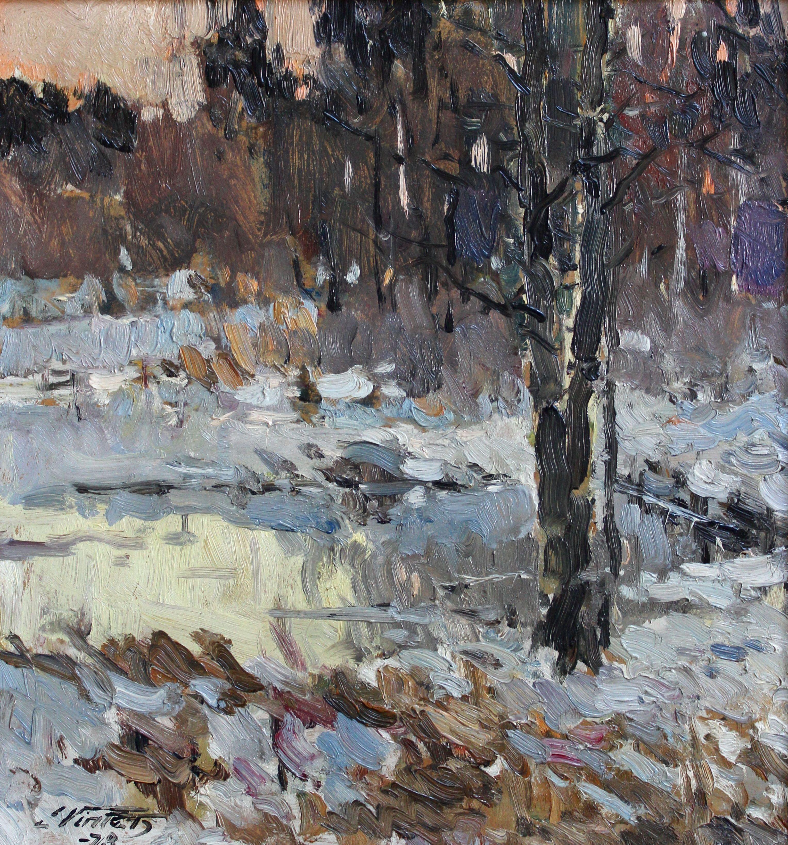 Winter. 1978, oil on cardboard, 48x45 cm