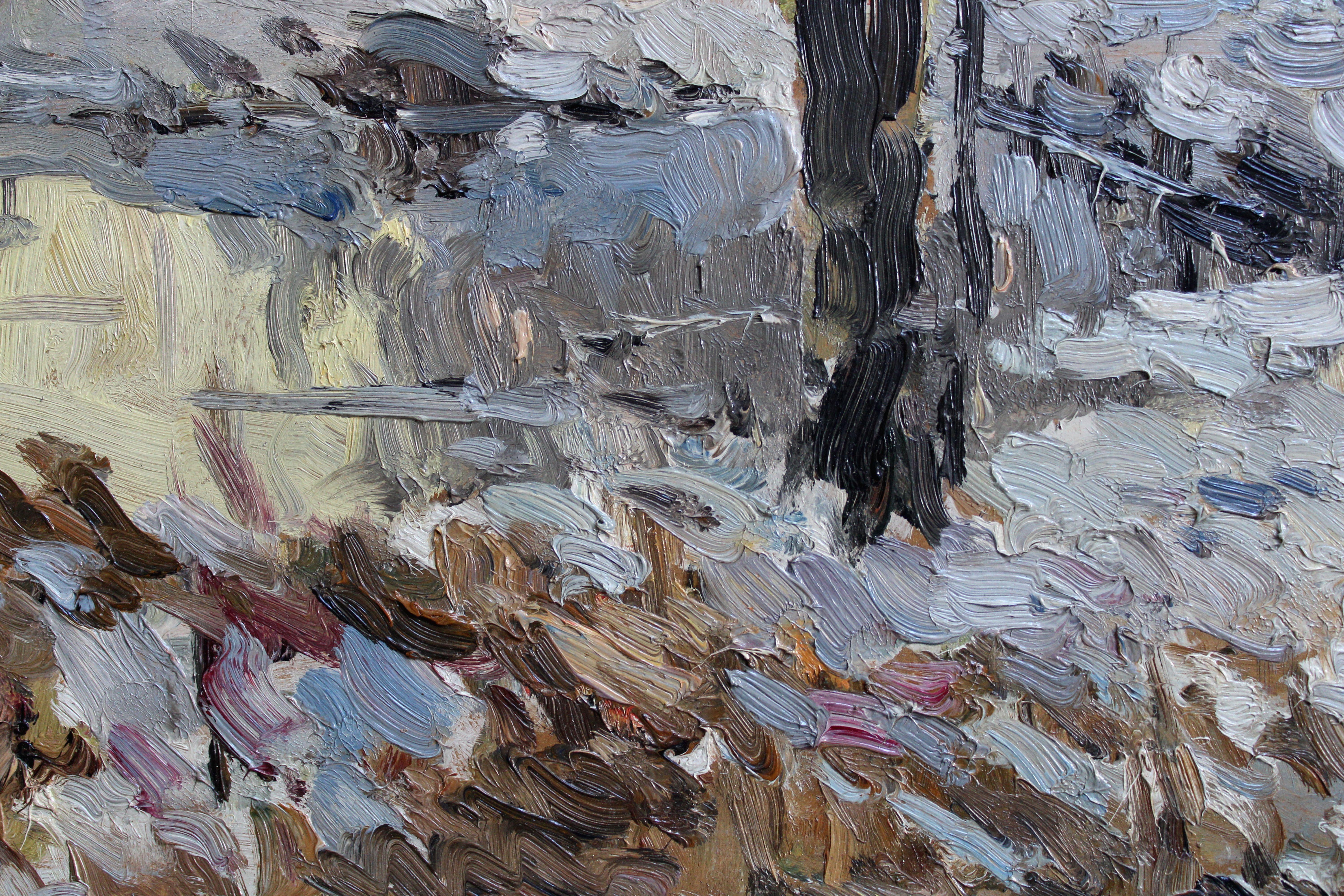 Winter. 1978, huile sur carton, 48x45 cm en vente 3