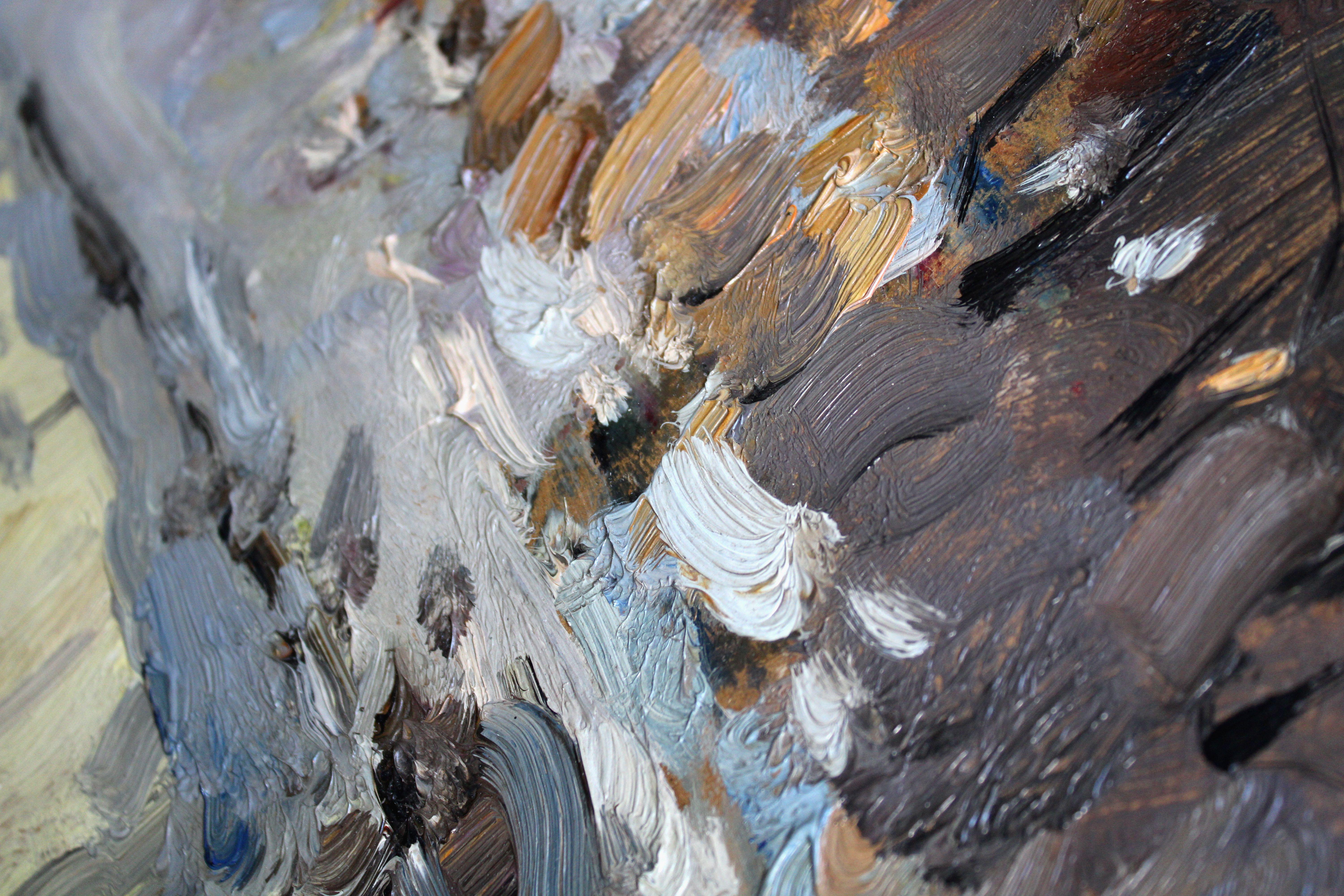 Winter. 1978, huile sur carton, 48x45 cm en vente 4