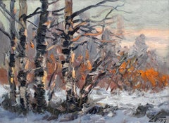 Mattina d'inverno. 1977. Olio su cartone, 23,5x31,5 cm