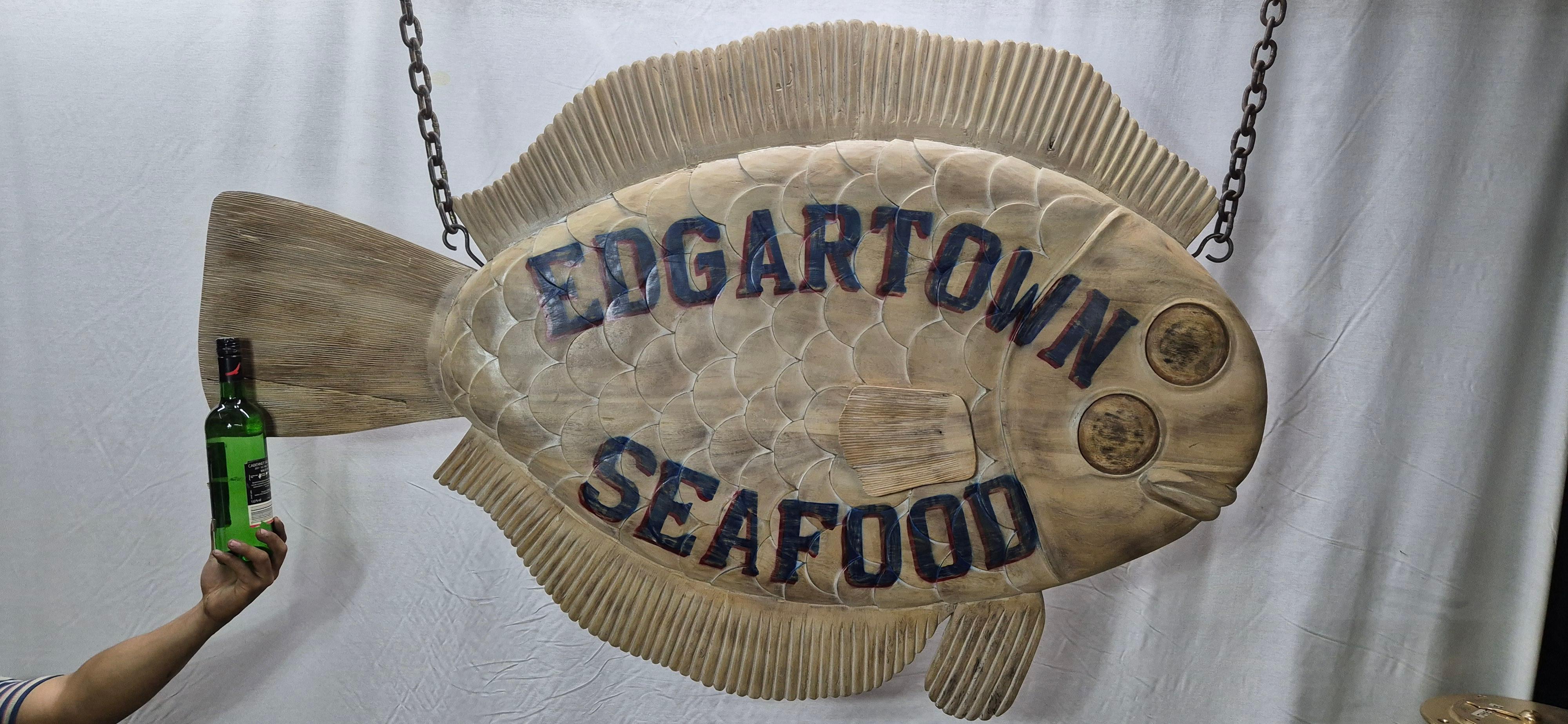 Edgartown Seafood Cartel de comercio de platija tallada Norteamericano en venta