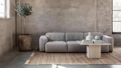 Cremefarbener Teppich „Edge“ im Jutestil in skandinavischem Design