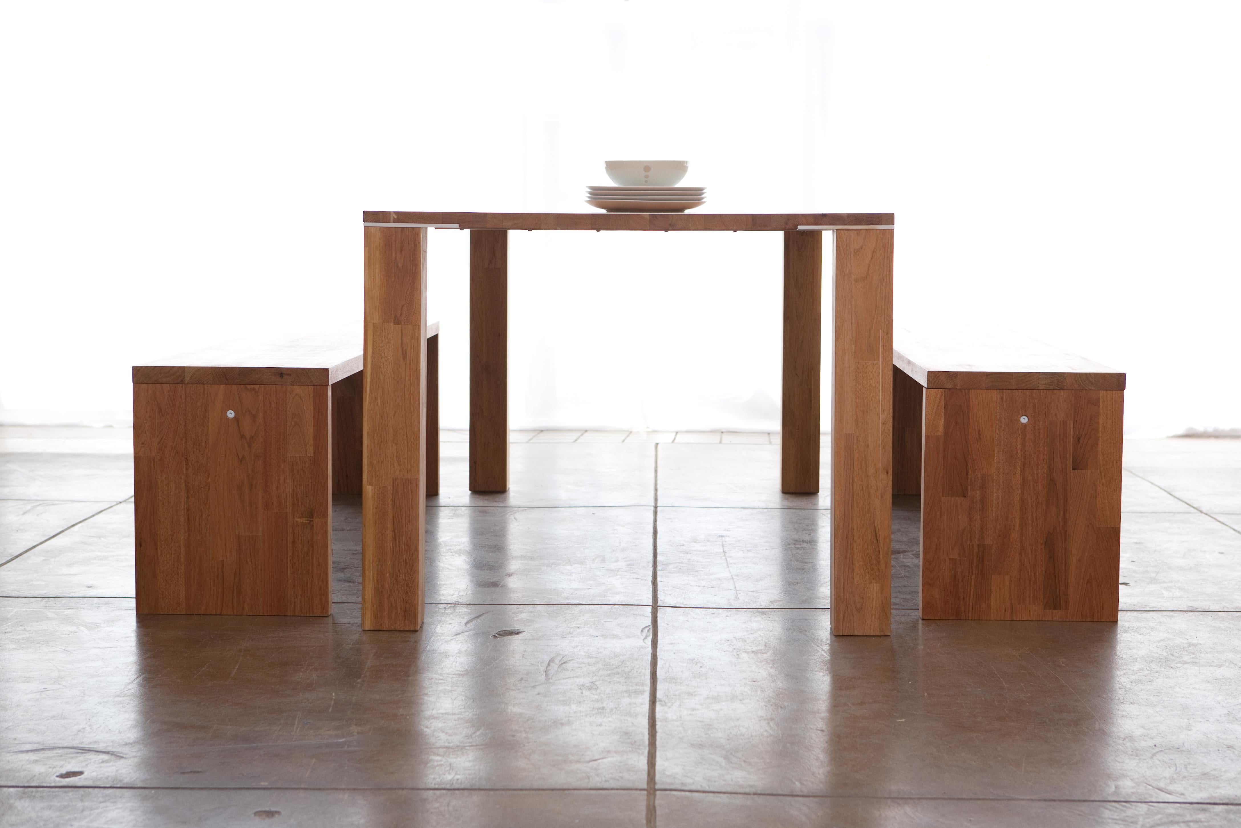 Edge Dining Table Solid English Walnut LAXseries by MASHstudios In New Condition For Sale In Los Angeles, CA