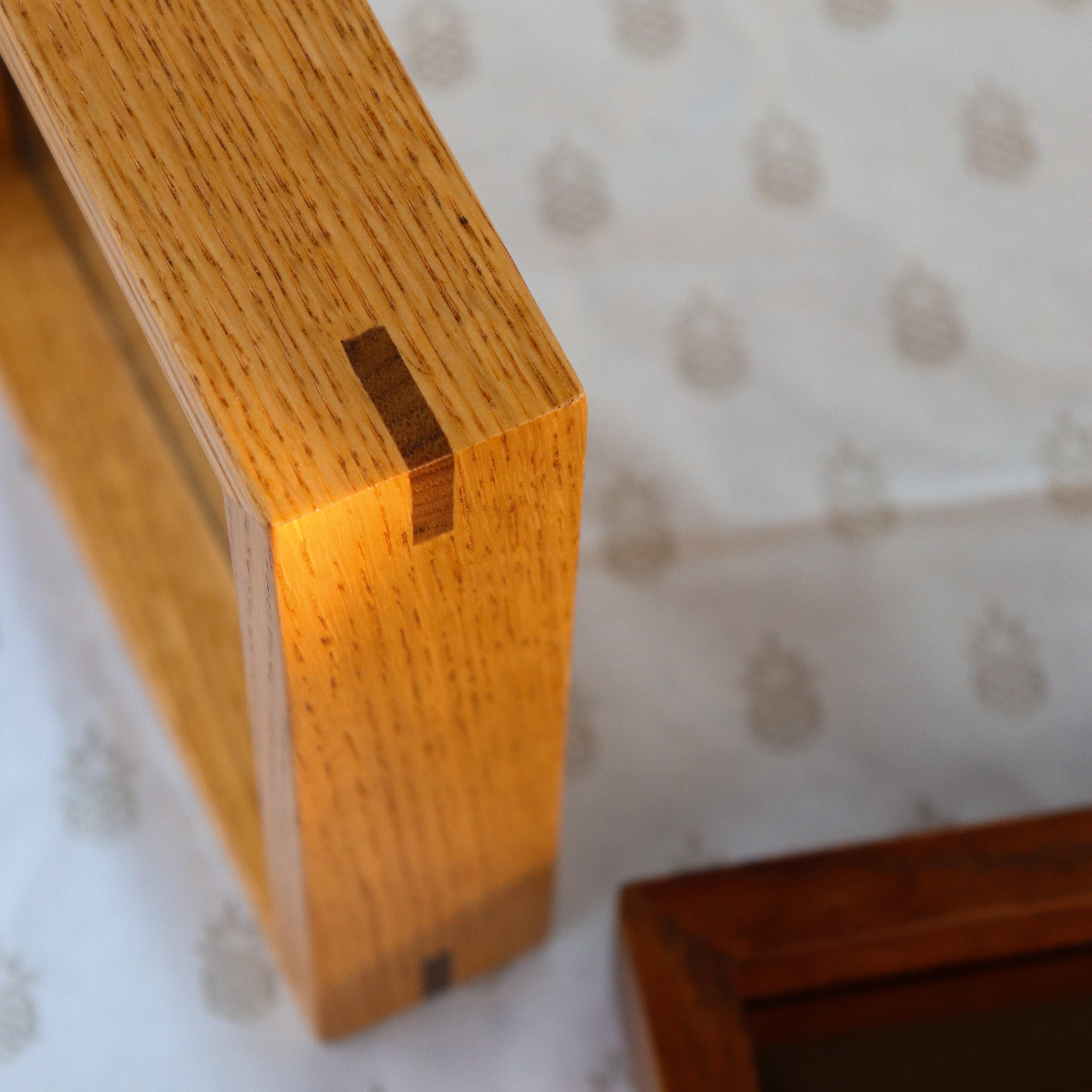 Minimalist EDGE Mirror Small Square Oak For Sale