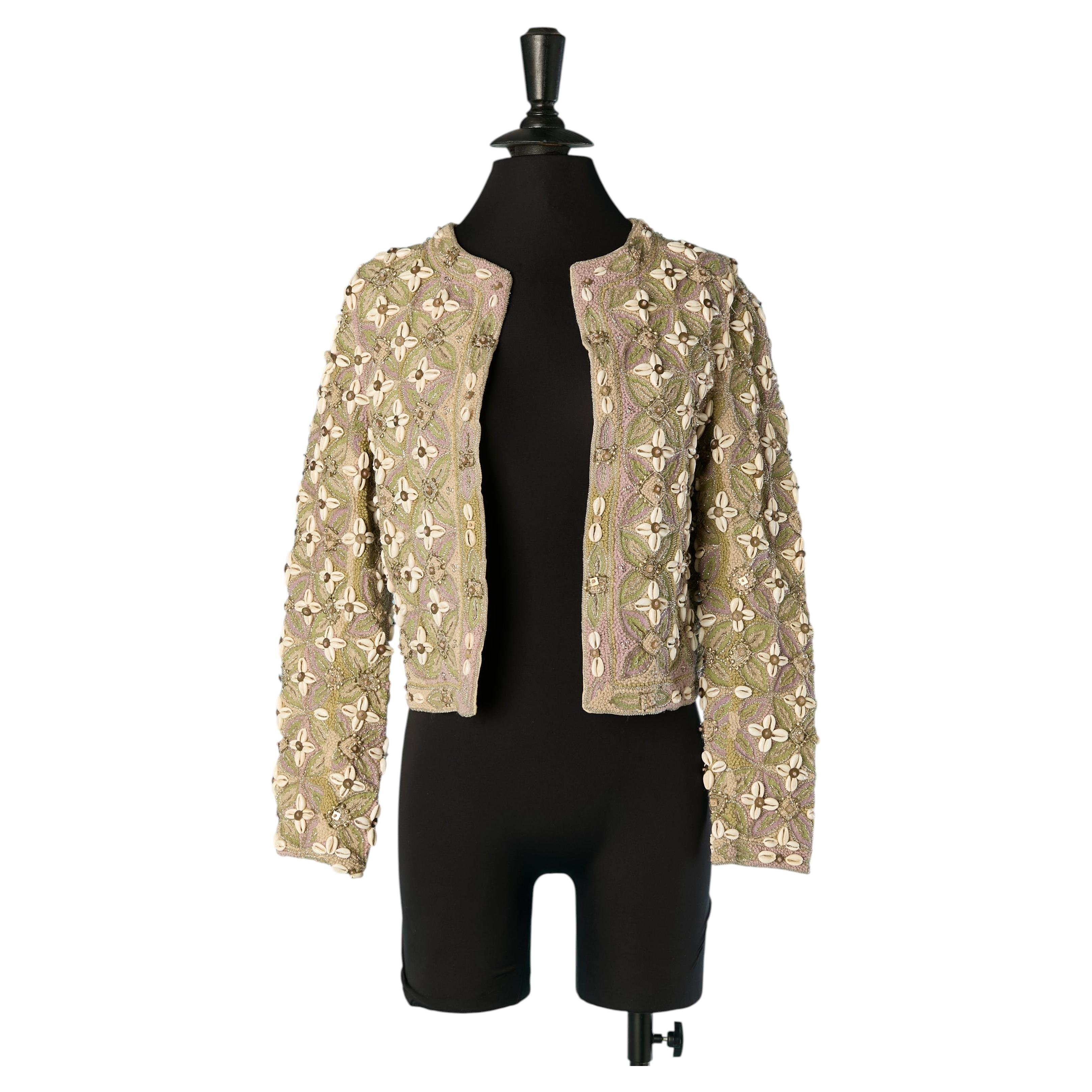 Edge to edge boléro jacket with beadwork Mimi Liberté by MICHEL KLEIN