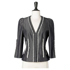 Vintage Edge to edge cotton jacket with frills and fringes edge Thierry Mugler Couture 