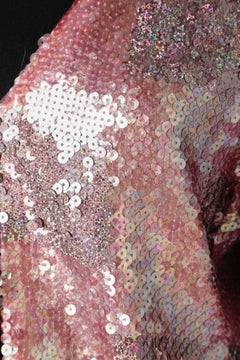 Giacca da sera con paillettes rosa e iridescenti André Laug