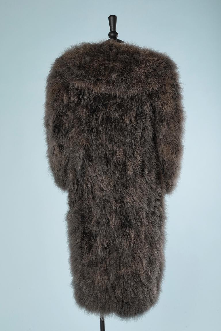 Edge to edge grey feather coat with large collar Chantal Thomass 2