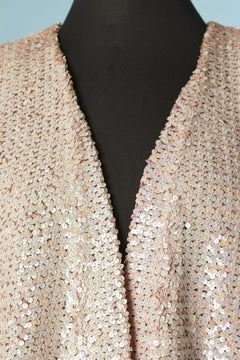 Edge to edge jacket in pale pink sequins Nina Ricci Circa 1980's
