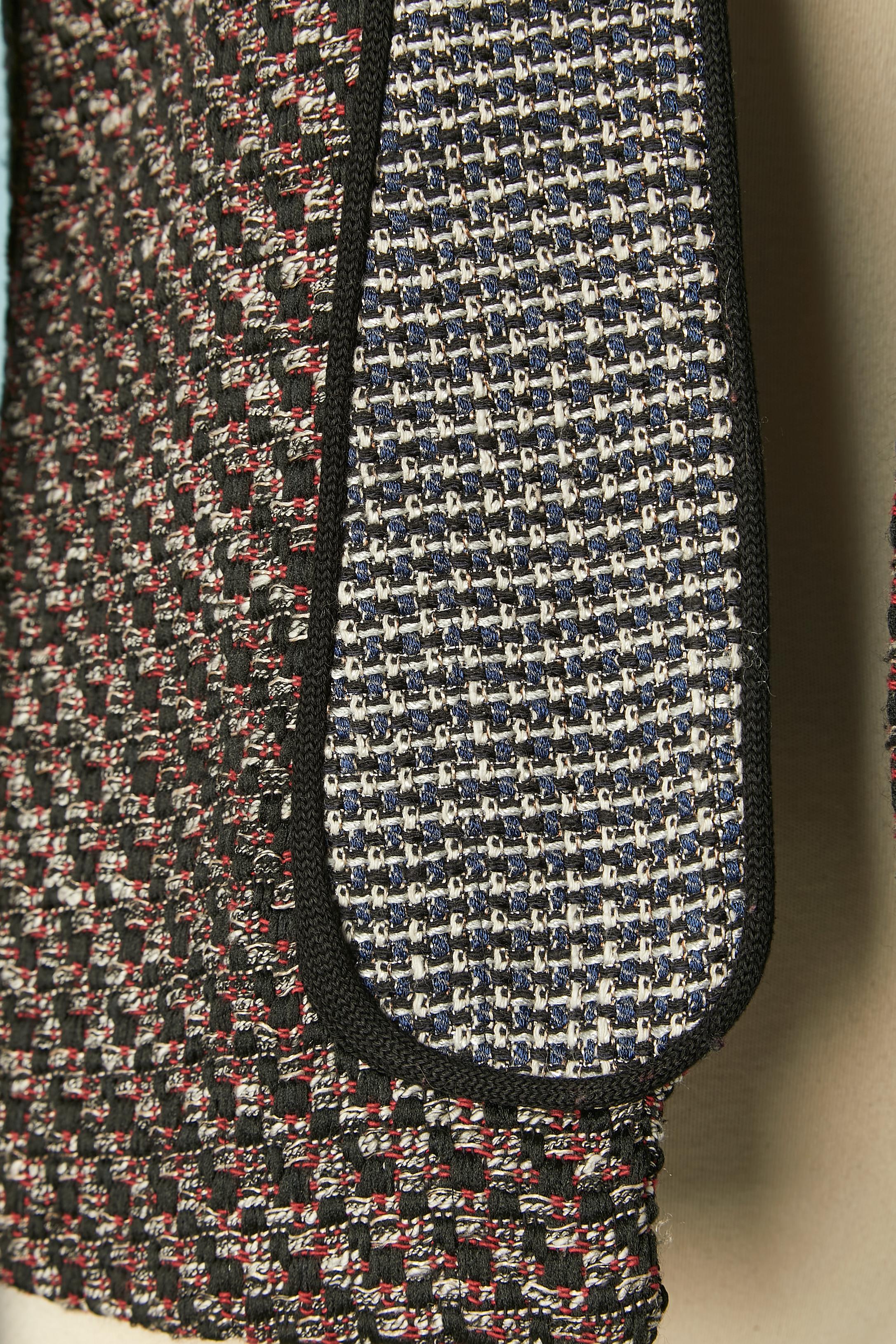 Nero Giacca da bordo a bordo realizzata con 3 tipi di tweed e tessuto tecnico M. I. Missoni in vendita