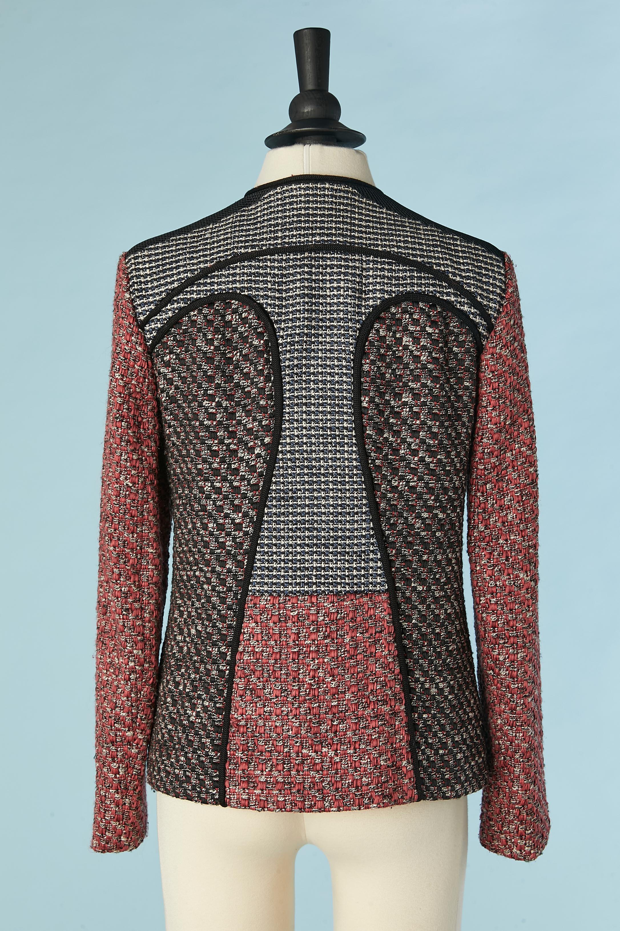 Giacca da bordo a bordo realizzata con 3 tipi di tweed e tessuto tecnico M. I. Missoni in vendita 1