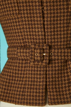 Edge to edge jacket with hook & eye closure and belt Chanel Boutique