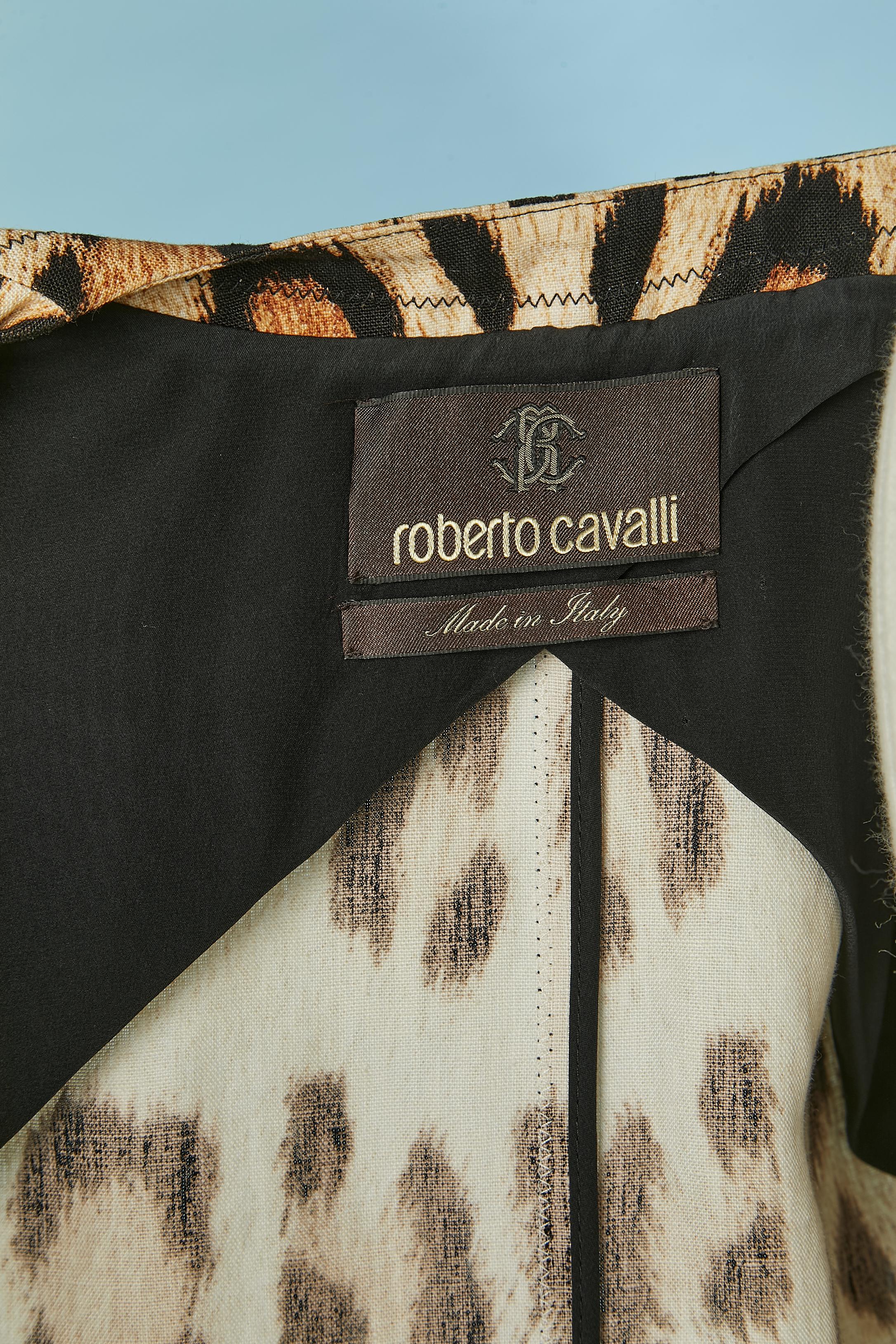 Veste imprimée en lin Roberto Cavalli en vente 5