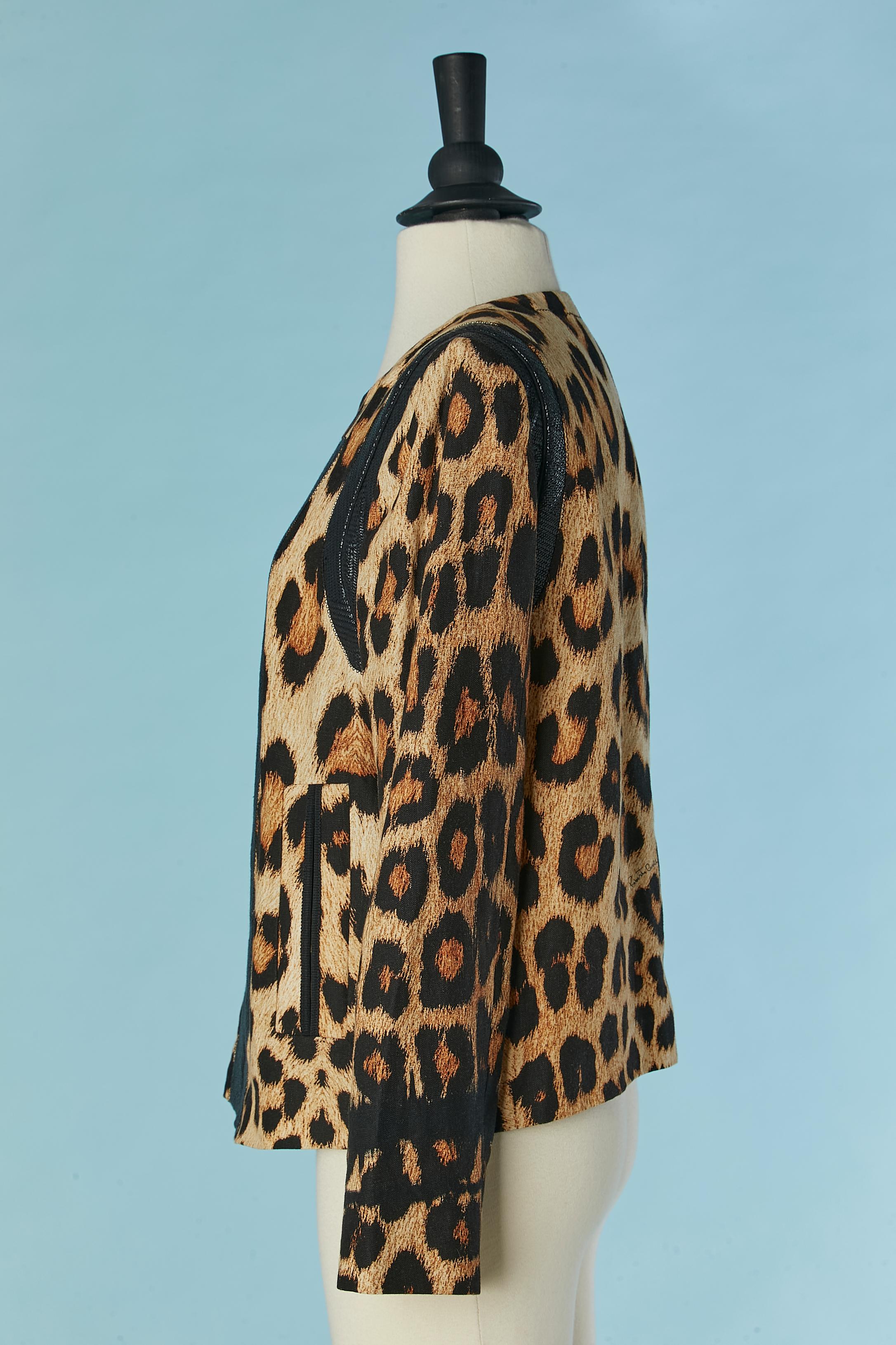 Veste imprimée en lin Roberto Cavalli en vente 1