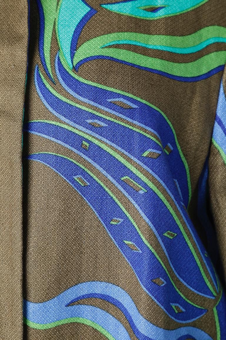 Gris Versace - Manteau en coton imprimé bordé de bordures avec boutons-pression  en vente
