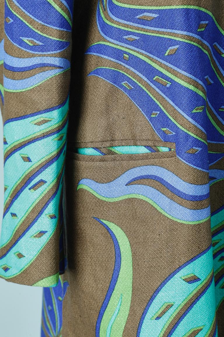 Mantel aus bedruckter Baumwolle mit Druckknopf Versace  im Zustand „Hervorragend“ im Angebot in Saint-Ouen-Sur-Seine, FR