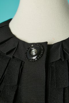 Edge to edge short  jacket covered with wool felt fringes Moschino