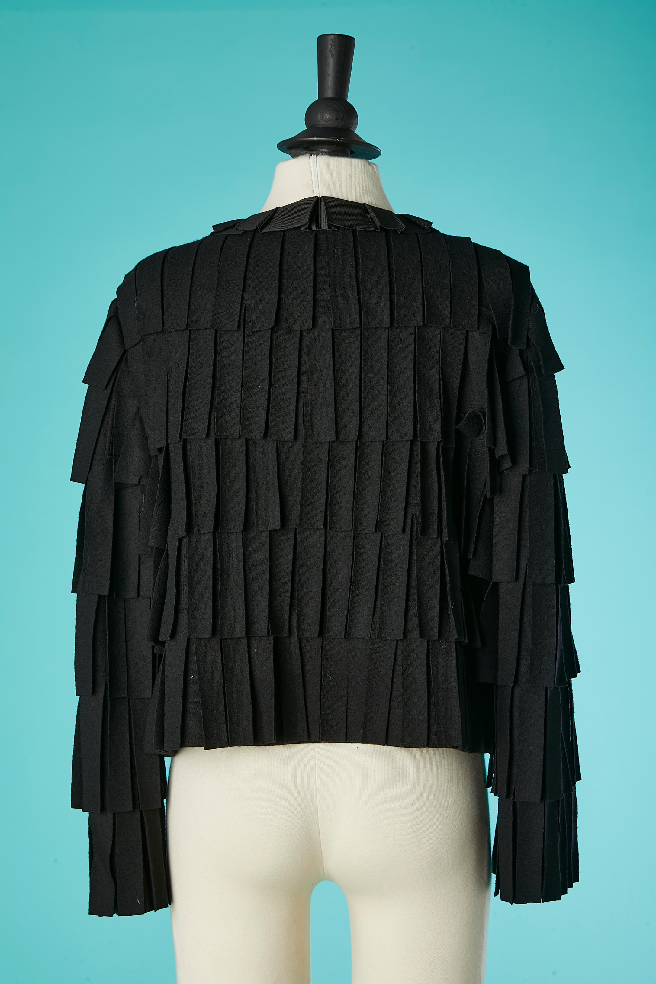 Women's Edge to edge short  jacket covered with wool felt fringes Moschino For Sale