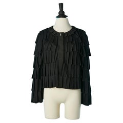 Short edge to edge  veste recouverte de franges en feutre de laine Moschino