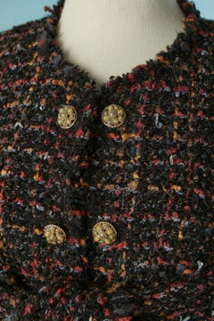 Edge to edge Tweed jacket with under bust tied scarf  CHANEL FW 2010