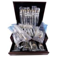 Edgemont Gold von Gorham Sterlingsilber-Besteck-Set für 8 Personen, 49 Teile, Dinner, neu