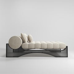 Edgy, Channeled and Steel "Entity" Chaise, Parisii Collection