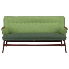 Edgy Danish Reupholstered Green Sofa from CFC Silkeborg, 1960s