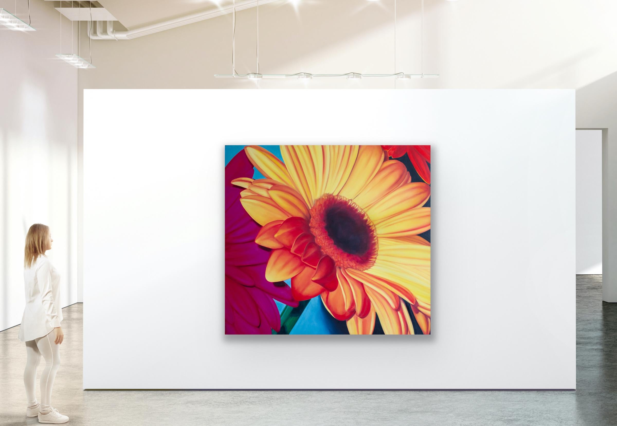 „Daylight“ Helles, farbenfrohes, großformatiges, geblümtes Ölgemälde (Zeitgenössisch), Painting, von Edie Nadelhaft