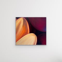 "Fine Detail III" - Yellow, Orange, Purple Abstract Floral Petal Oil Painting