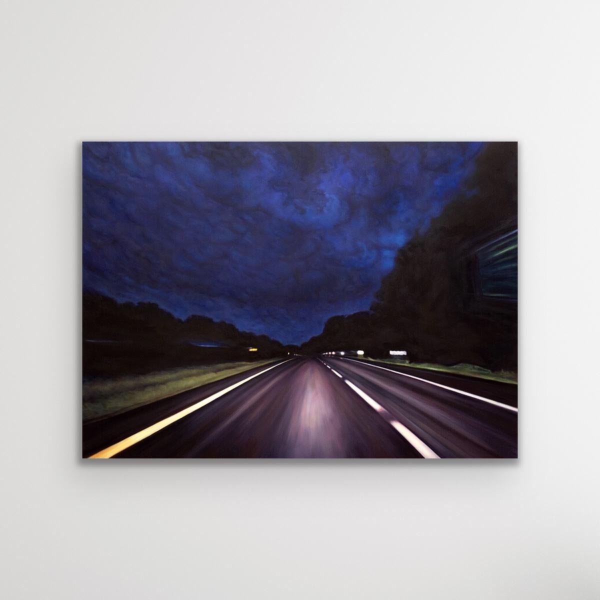 May 27 (8.59pm) - Road landscape painting - Painting by Edie Nadelhaft