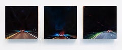 Triptyque « Night Tripper » - Ensemble de 3 peintures de paysage