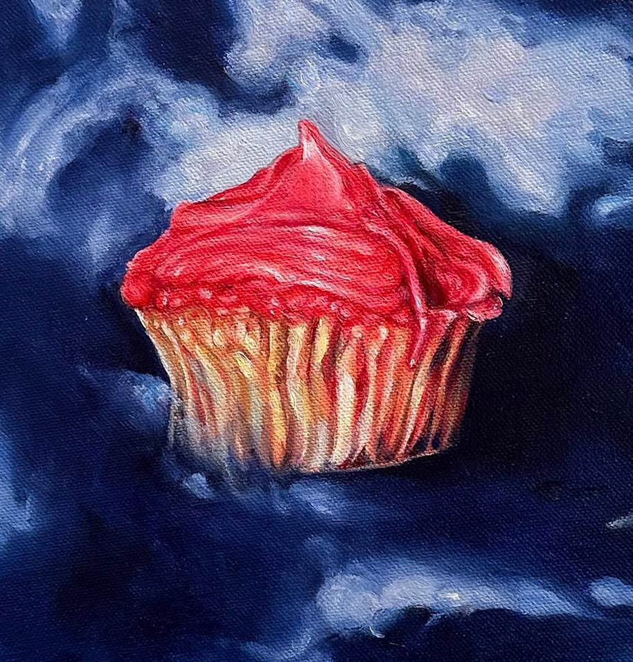 ScottCake (d'après El Greco) - Peinture de cupcakes - Contemporain Painting par Edie Nadelhaft