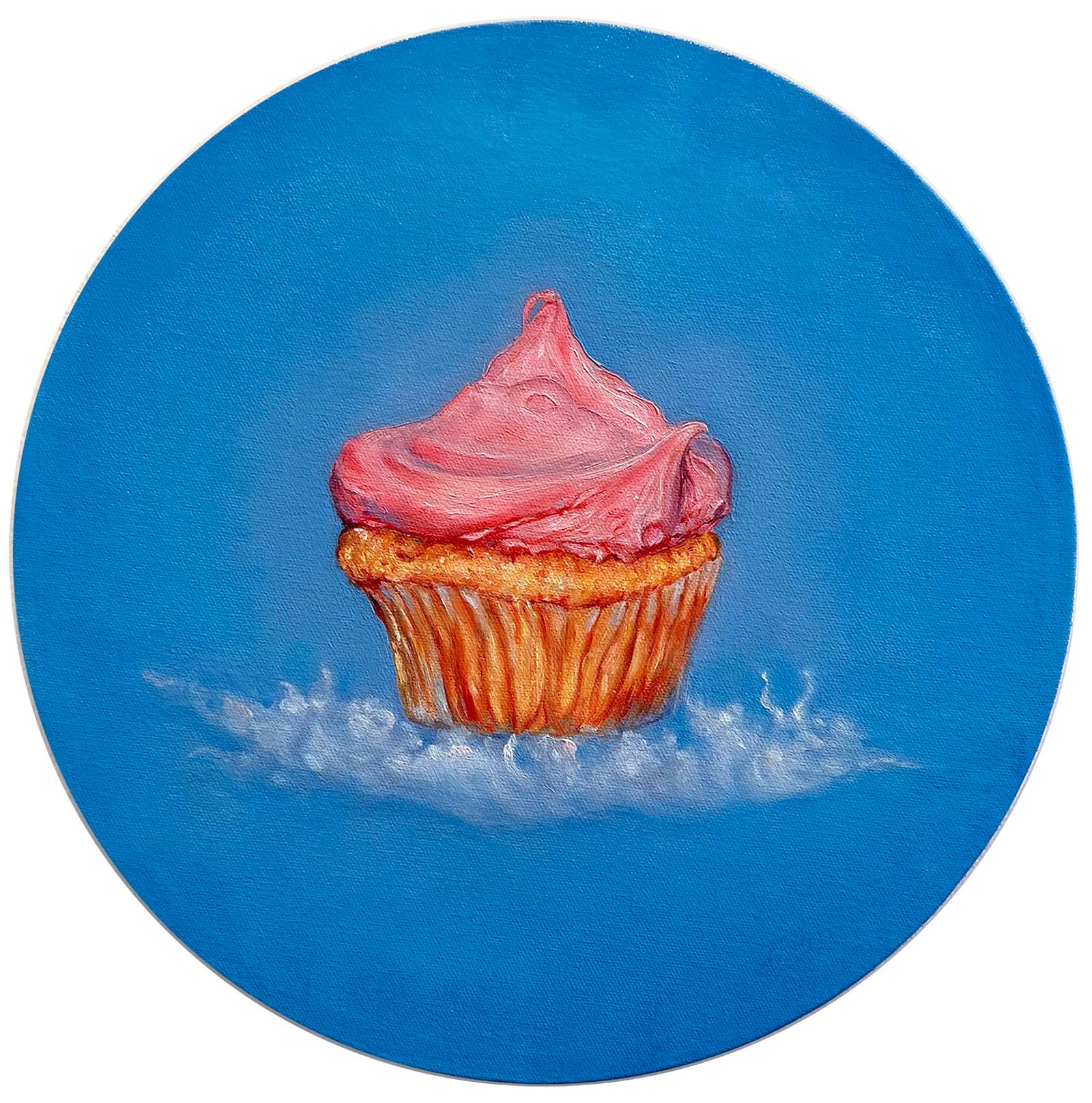 ScottCake für Magritte - Cupcake-Malerei – Painting von Edie Nadelhaft