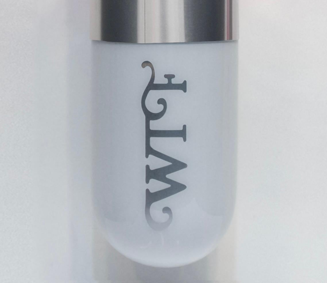 Fancy! WTF (His) - Blue & White Glass Pill Sculpture For Sale 2
