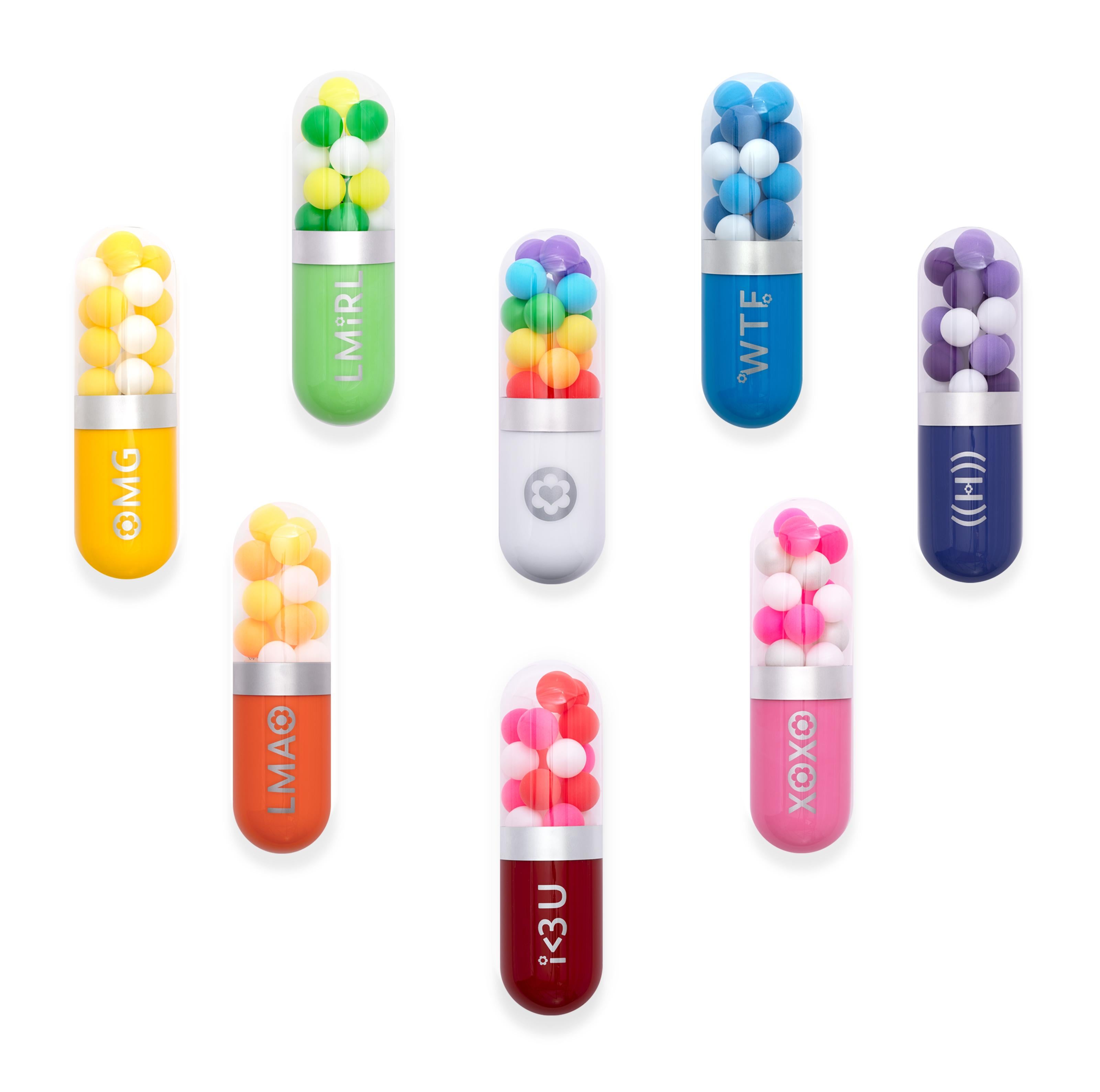 Luv Is The Drug - Rainbow Glass Pill Sculpture Wall Installation