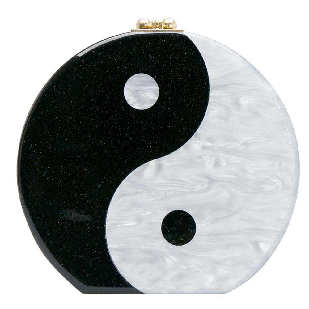 Everything has good and bad, so does life. This Yin Yang clutch by Edie Parker represents life in a symbol of how the enlightened part has something dark and vice versa. This clutch will surely make a strong statement.

Includes: Original Dustbag

