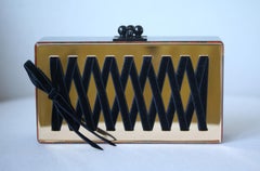 Edie Parker Jean Mirrored Corset Acrylic Box Clutch