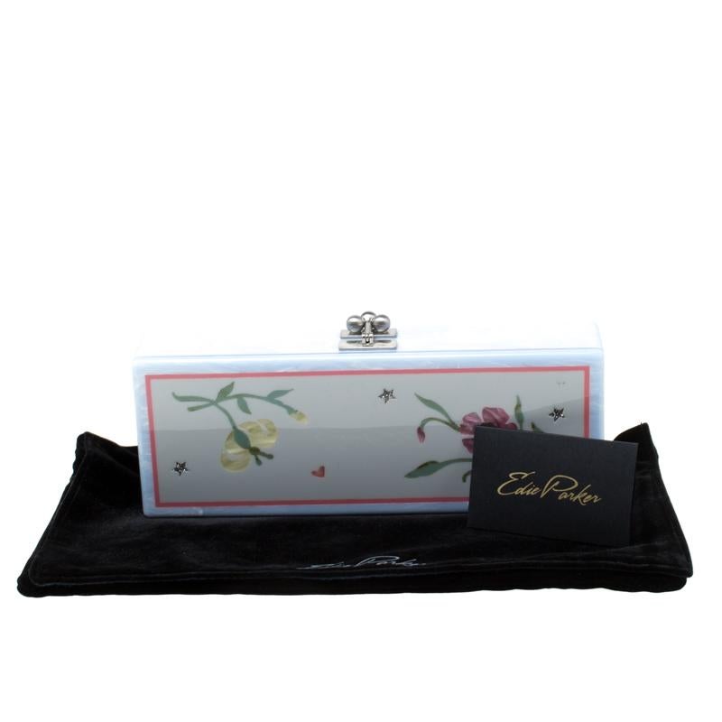 Edie Parker Multicolor Floral Acrylic Flavia Jardin Clutch 5